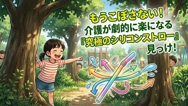 究極のシリコンストロー見っけのコメント入ったアイキャッチ画像